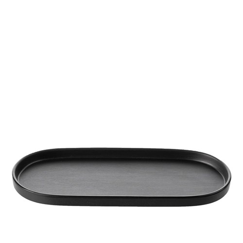 1181307 Dual Colour Melamine Oblong Plate Black 460x150mm CouCou