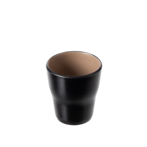 1181313 Dual Colour Melamine Cup Black/Beige 150ml COU COU