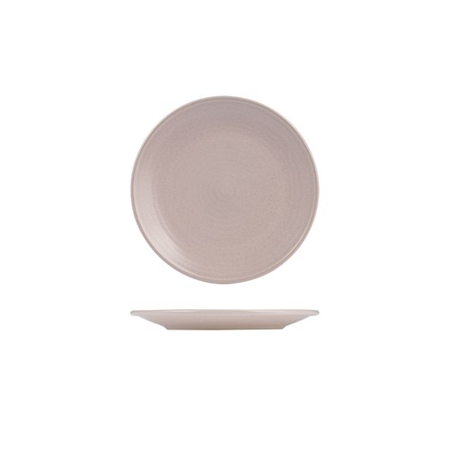 1223208 PEARL BLUSH RND RIBBED PLATE 210MM