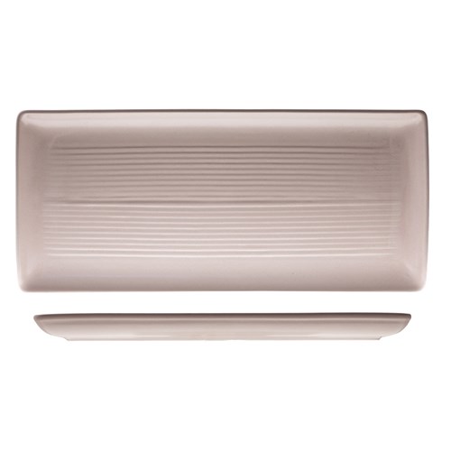 1223216 PEARL BLUSH RIBBED SHARE PLATTER 365X160MM