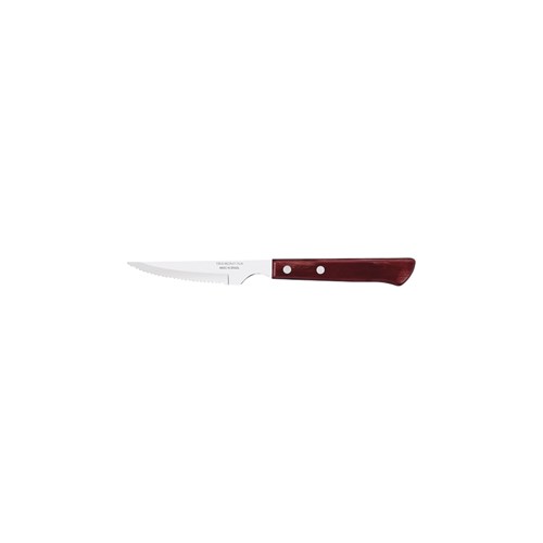 1438010 Steak Knife 102Mm Serr Narrow P/Wood Red Hdl