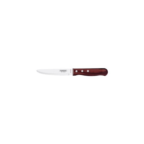 1438013 STEAK KNIFE 127MM SERR WIDE P/WOOD RED