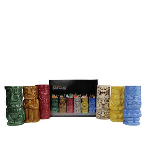 Tiki Mug 450-500Ml Ceramic Ass Design & Col 6/Set