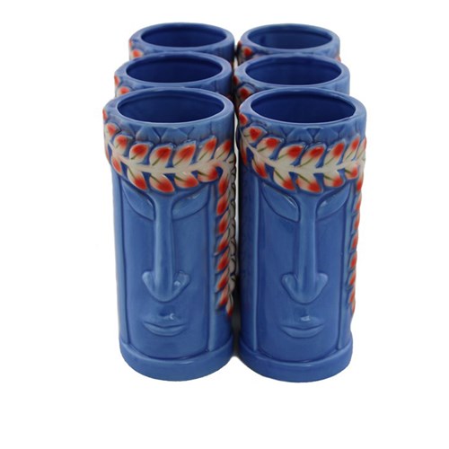 1750107 Tiki Mug 400Ml Ceramic Princess Blue 6/Set