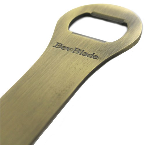 Bottle Opener Bar Blade W/ Spin Ring Ant.Gold