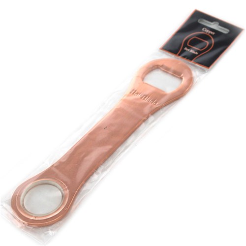 Bottle Opener Bar Blade W/ Spin Ring Copper