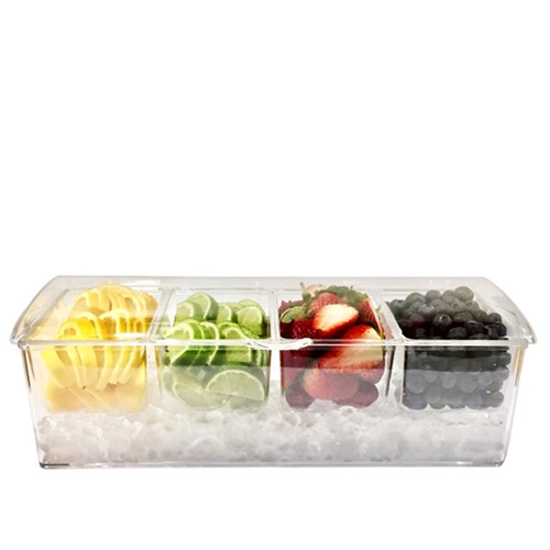 2035119 Bar Ice & Condiment Caddy Clr Acrylic 4 Comp