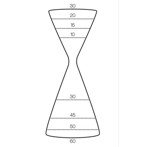 Jigger Maruchi 30/60Ml S/S Internal Graduations