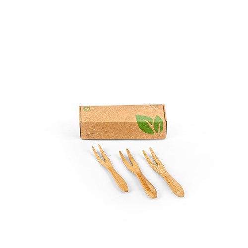 3435003_0 EziServe Wooden Mini Fork 90x10mm Earth Essentials