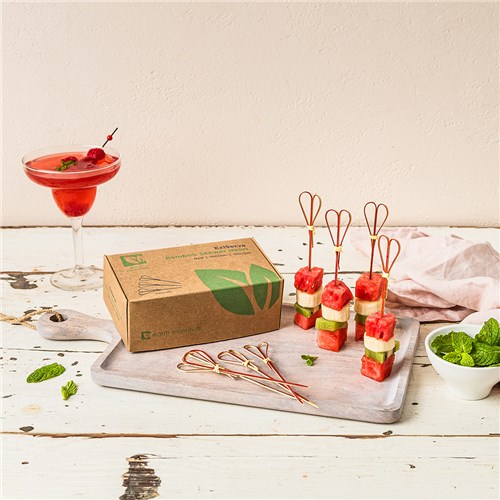 3460261_Lifestyle EziServe Bamboo Heart Skewer Red 150mm Earth Essentials