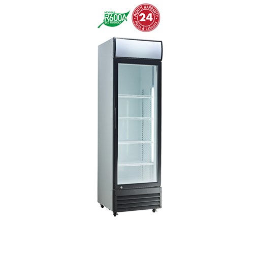 Exquisite Upright 1 Door Display Fridge 400L DC400P-BLACK