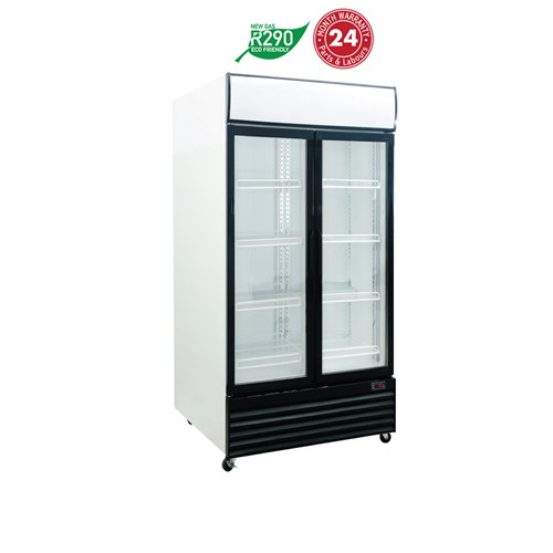 Exquisite Upright 2 Door Display Fridge 1000 DC1000P-WHITE