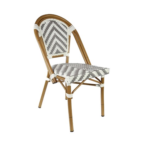 4242292 EIFFEL CHAIR NATURAL FRAME GREY/WHT PE WICKER CHEVRON