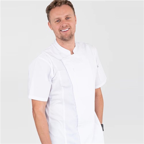 Alex Chef Jacket With Zipper White XS