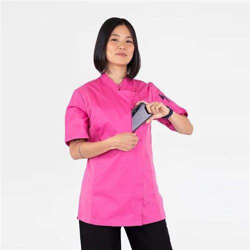 Alex Chef Jacket With Zipper Pink MED