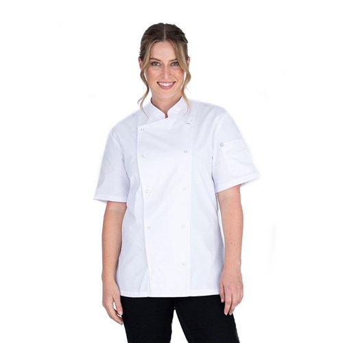 5401020 Alex Chef Jacket With Press Studs White SML