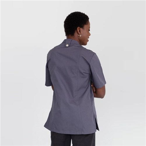 Alex Chef Jacket With Press Studs Grey XS