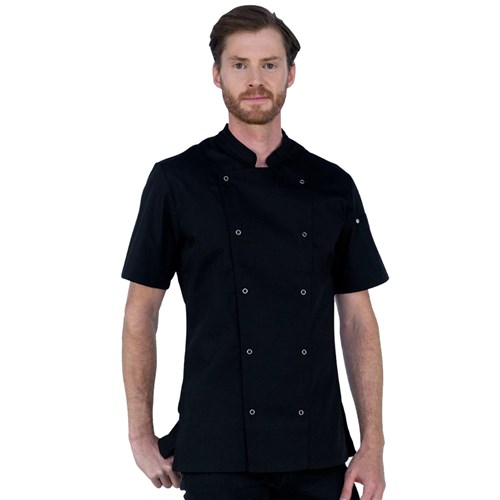 5401149 Alex Chef Jacket With Press Studs Black XS