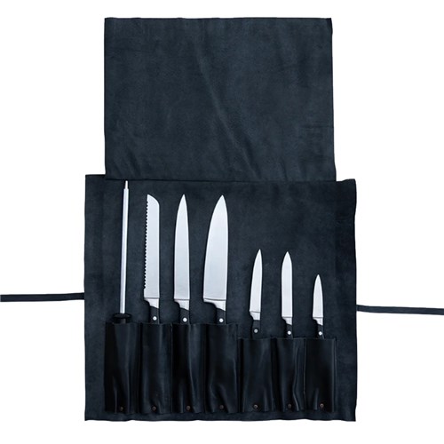 Knife Wrap 7 Pockets Black