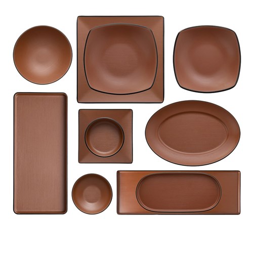 Dual Colour Melamine Crockery Black/Brown COU COU