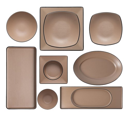 ZF100912 Dual Colour Melamine Crockery Black/Beige COU COU