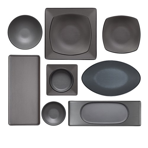 ZF100913 Dual Colour Melamine Crockery Black/Grey COU COU