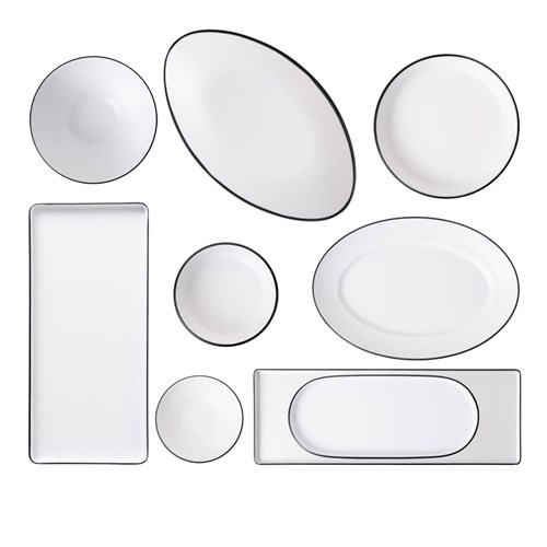 ZF100914 Dual Colour Melamine Crockery Black/White COU COU