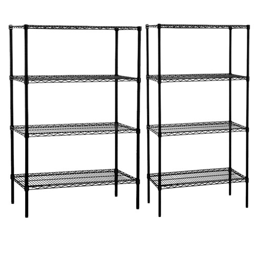 ZF100951 WIRE SHELVING 4 TIER BLACK ASSORTED