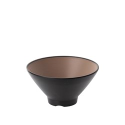 1181062 Dual Colour Melamine V-Shaped Bowl Black/Beige 130mm