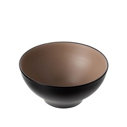 1181084 Dual Colour Melamine Bowl Black/Beige 165mm CouCou