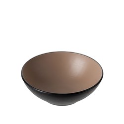 1181085 Dual Colour Melamine Bowl Black/Beige 160mm CouCou