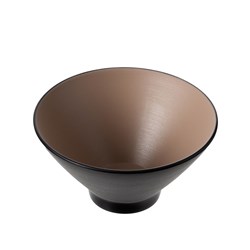 1181096 Dual Colour Melamine V-Shaped Bowl Black/Beige 178mm CouCou