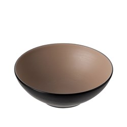 1181103 Dual Colour Melamine Bowl Black/Beige 187mm CouCou