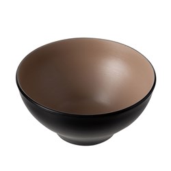 1181111 Dual Colour Melamine Bowl Black/Beige 190mm CouCou