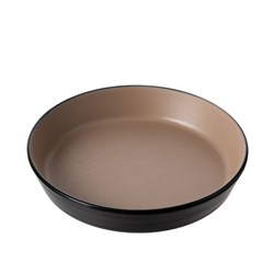 1181112 Dual Colour Melamine Flat Bowl Black/Beige 190mm CouCou