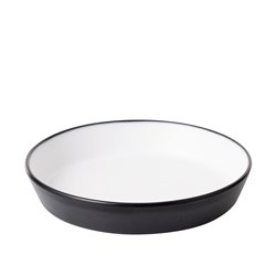 1181116 Dual Colour Melamine Flat Bowl Black/White 190mm CouCou