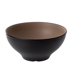 1181126 Dual Colour Melamine Bowl Black/Beige 210mm CouCou