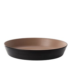 1181141 Dual Colour Melamine Flat Bowl Black/Beige 290mm CouCou