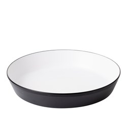 1181143 Dual Colour Melamine Flat Bowl Black/White 290mm CouCou