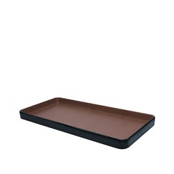 1181239-1 Dual Colour Melamine Rectangular Plate Black/Brown 250x120mm