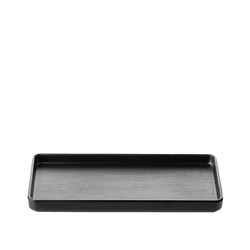 1181240 Dual Colour Melamine Rectangular Plate Black 250x120mm