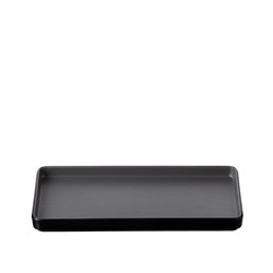 1181242 Dual Colour Melamine Rectangular Plate Black/Grey 250x120mm