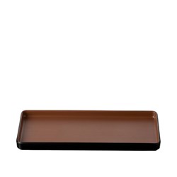 1181244 Dual Colour Melamine Rectangular Plate Black/Brown 290x130mm