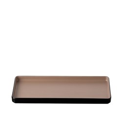 1181246 Dual Colour Melamine Rectangular Plate Black/Beige 290x130mm