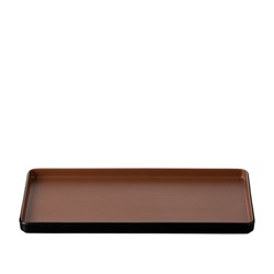 1181249 Dual Colour Melamine Rectangular Plate Black/Brown 325x150mm