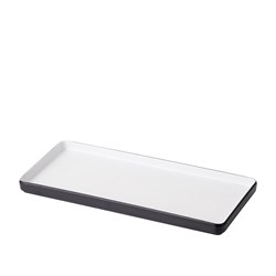 1181253 Dual Colour Melamine Rectangular Plate Black/White 325x150mm