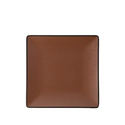 1181265 Dual Colour Melamine Square Plate Black/Brown 175x175mm CouCou