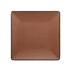 1181268 Dual Colour Melamine Square Plate Black/Brown 220x220mm CouCou