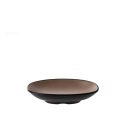 1181275 Dual Colour Melamine Oblong Plate Black/Beige 130x85mm