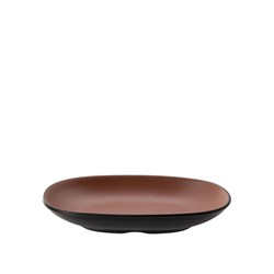 1181280 Dual Colour Melamine Oblong Plate Black/Brown 195x125mm